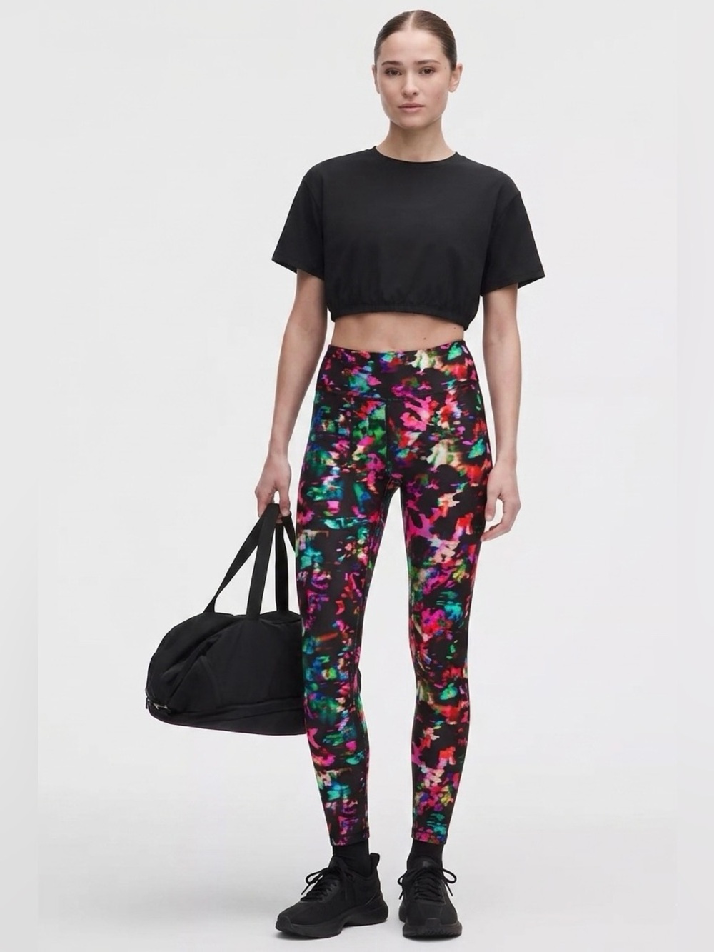 Fabletics Performance UPF Leggings in Vibrant Abstract Print Size Small Fitness